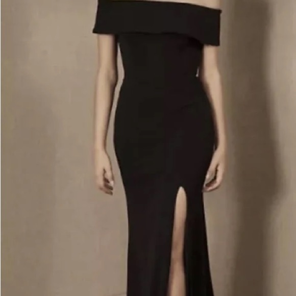 Anthropologie BHLDN Delice Off-the-Shoulder Crepe Dress Size 14 - Picture 2 of 12